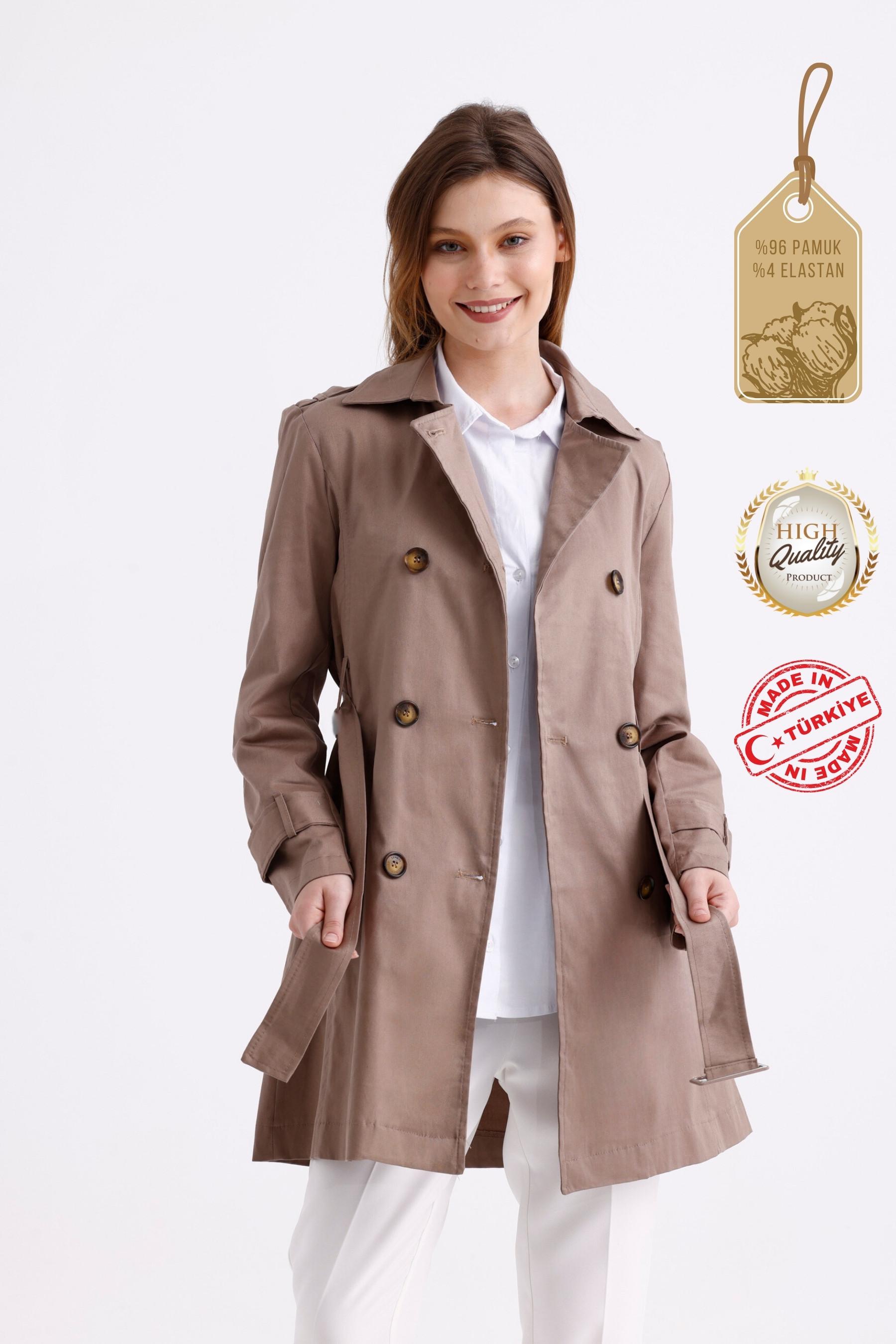 Pastelastore%20Esnek%20Pamuk%20Gabardin%20Kısa%20(80cm)%20Omuz%20Apoletli%20Kemerli%20Kadın%20Trençkot%201120