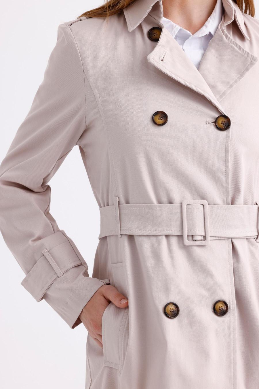 Pastelastore%20Esnek%20Pamuk%20Gabardin%20Kısa%20(80cm)%20Omuz%20Apoletli%20Kemerli%20Kadın%20Trençkot%201120