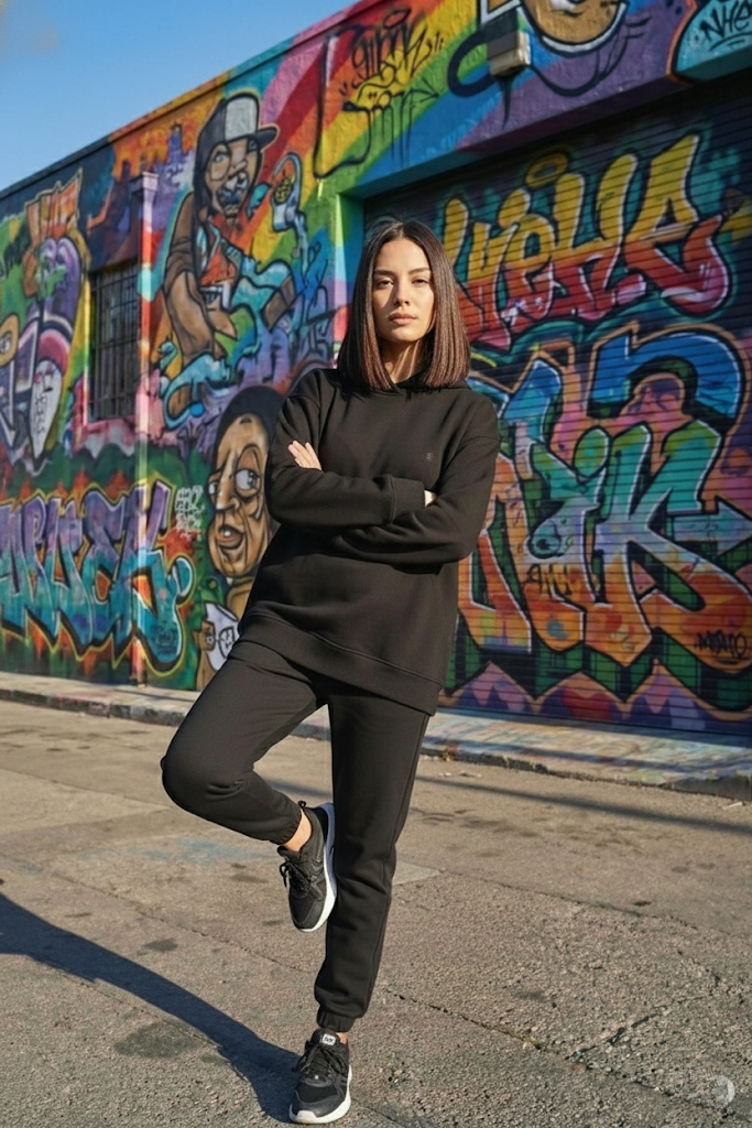 Pastelastore Pamuklu Kapüşonlu 3 İplik Şardonlu Kalın Oversize Sweatshirt