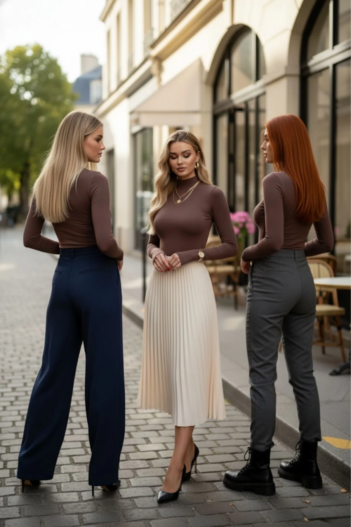 3’lü Kahverengi Parmak Geçmeli Kadın Body Seti