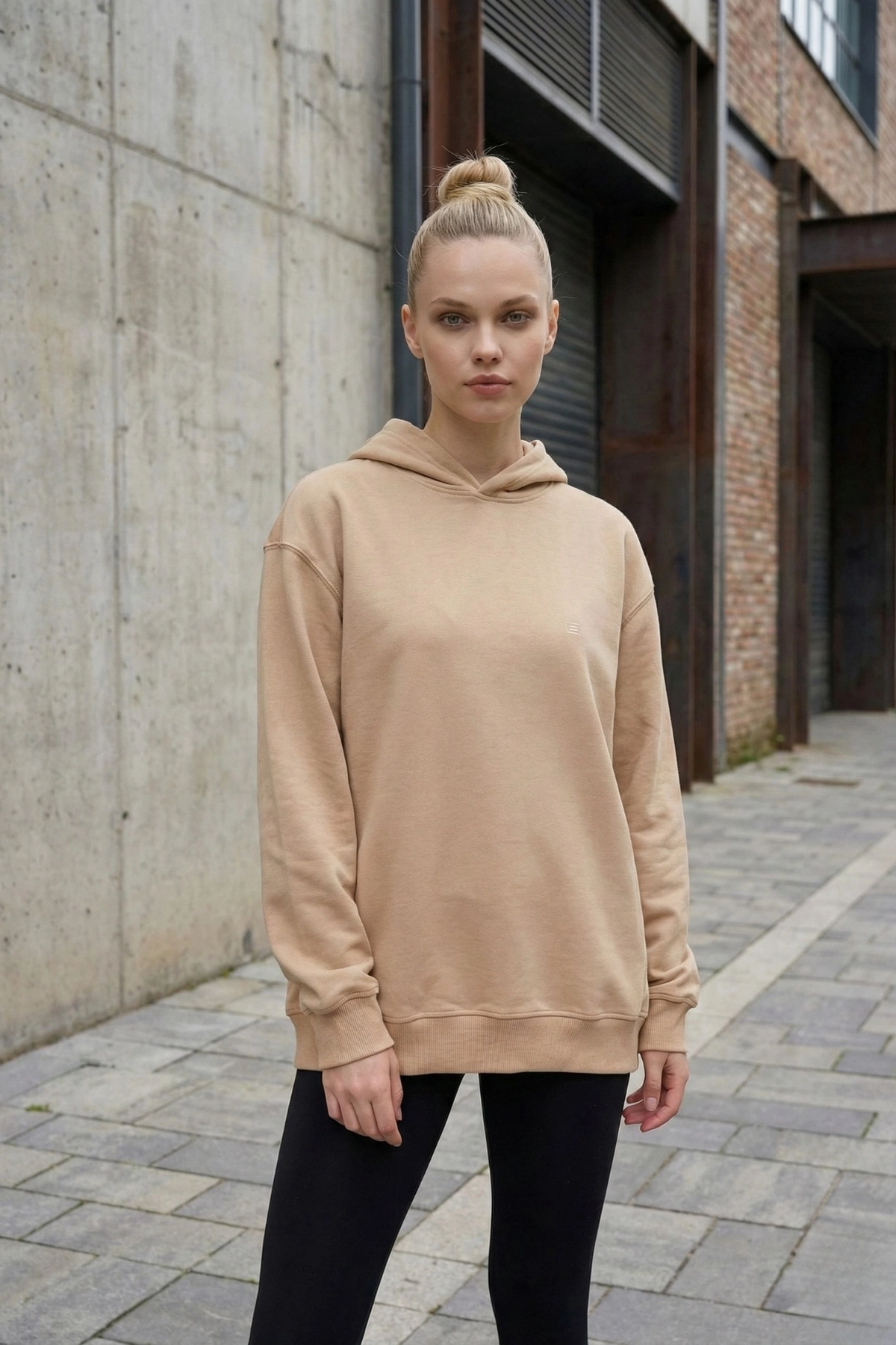 Pastelastore Pamuklu Kapüşonlu 2 İplik Baharlık Oversize Sweatshirt