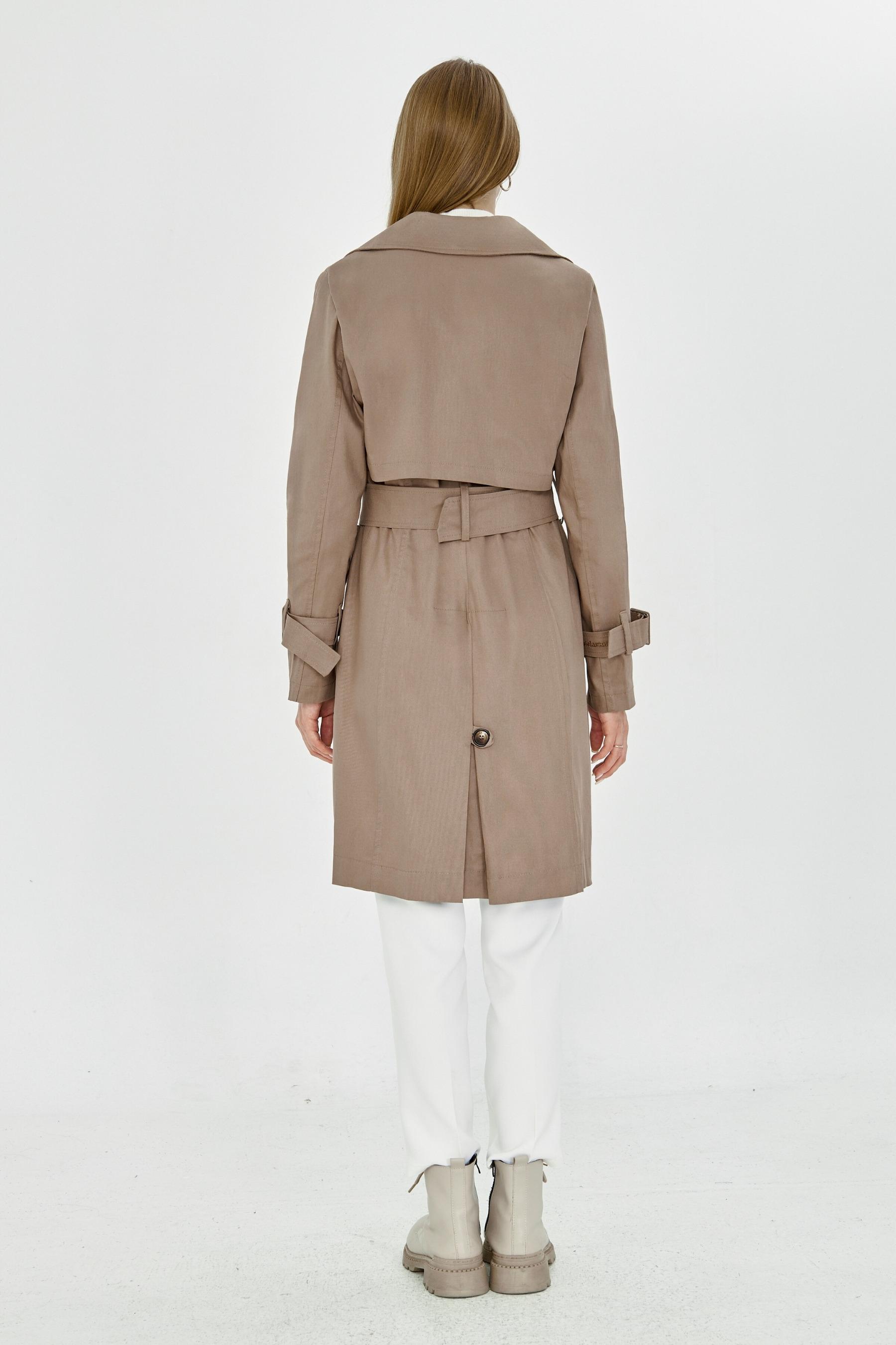 Pastelastore Esnek Pamuk Gabardin Midi (95cm) Astarsız Kadın Trençkot 1118