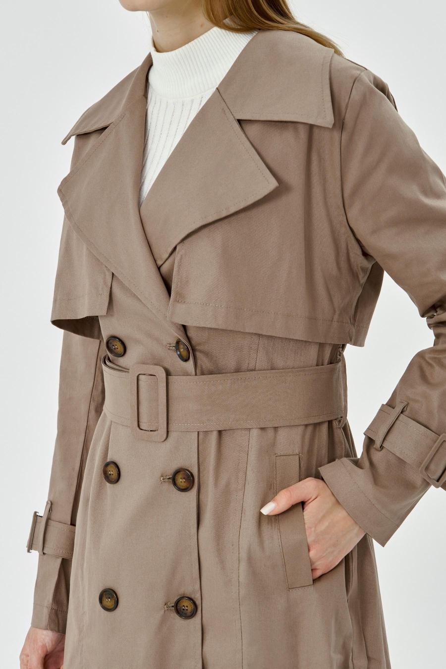 Pastelastore Esnek Pamuk Gabardin Midi (95cm) Astarsız Kadın Trençkot 1118