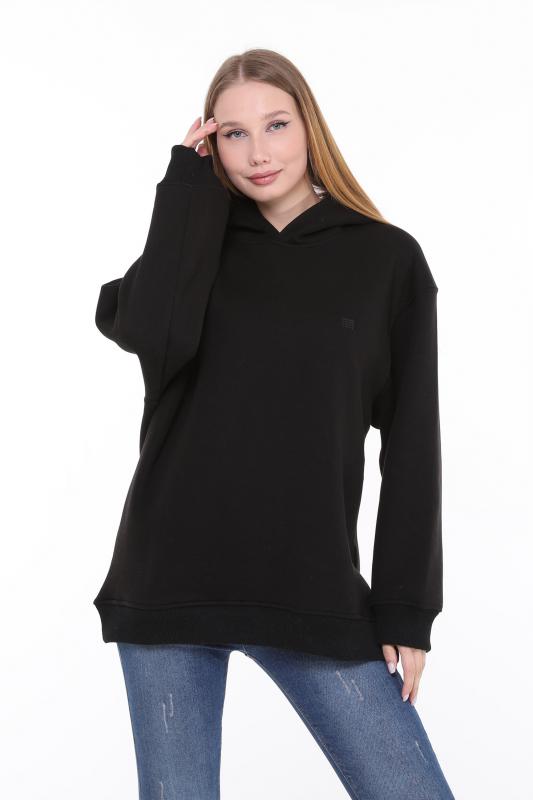 Pastelastore%20Pamuklu%20Kapüşonlu%203%20İplik%20Şardonlu%20Kalın%20Oversize%20Sweatshirt