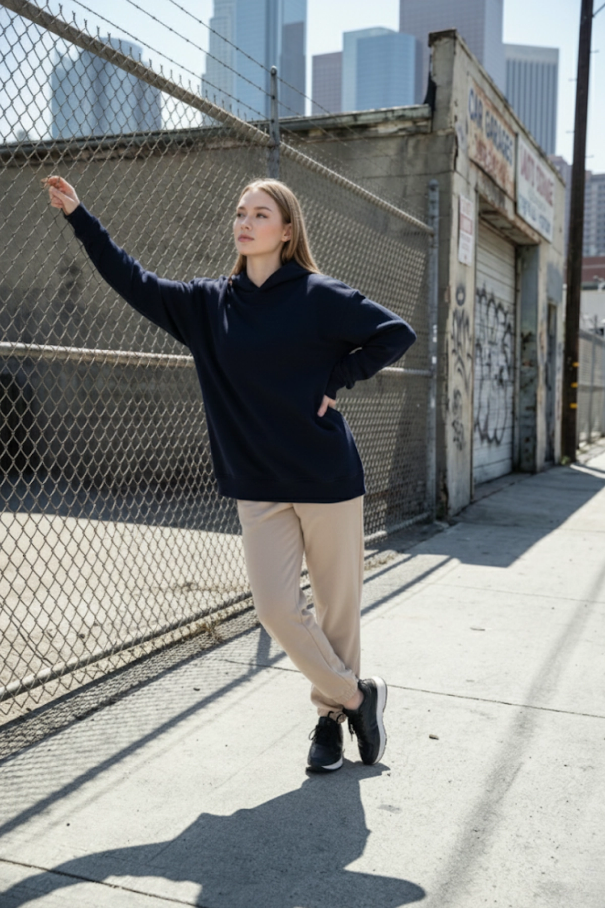 Pastelastore Pamuklu Kapüşonlu 3 İplik Şardonlu Kalın Oversize Sweatshirt