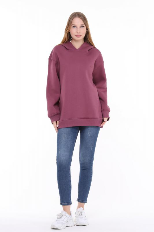 Pastelastore%20Pamuklu%20Kapüşonlu%203%20İplik%20Şardonlu%20Kalın%20Oversize%20Sweatshirt