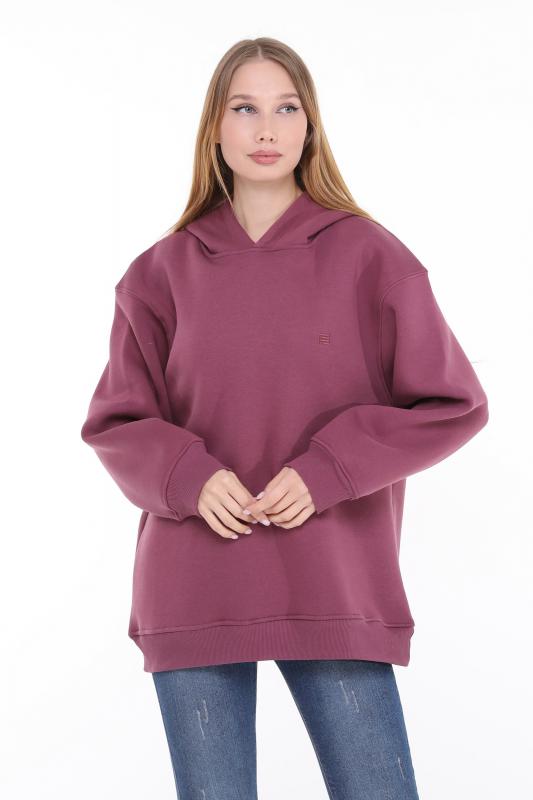 Pastelastore%20Pamuklu%20Kapüşonlu%203%20İplik%20Şardonlu%20Kalın%20Oversize%20Sweatshirt