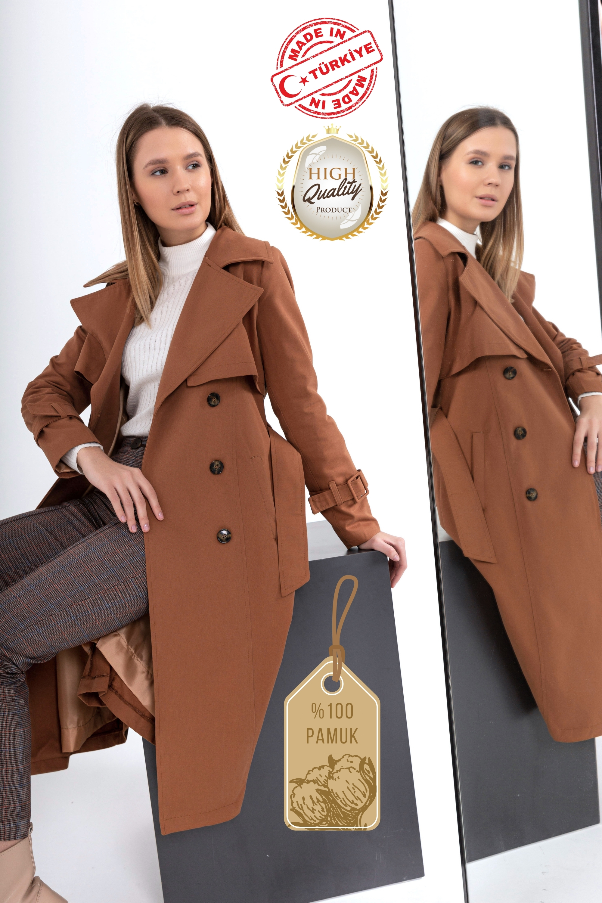 Pastelastore%20%100%20Pamuk%20Gabardin%20Uzun%20(110cm)%20Astarlı%20Kemerli%20Kadın%20Trençkot%201111