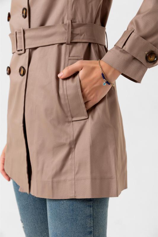 Pastelastore%20Esnek%20Pamuk%20Gabardin%20Kısa%20(80cm)%20Omuz%20Apoletli%20Kemerli%20Kadın%20Trençkot%201120