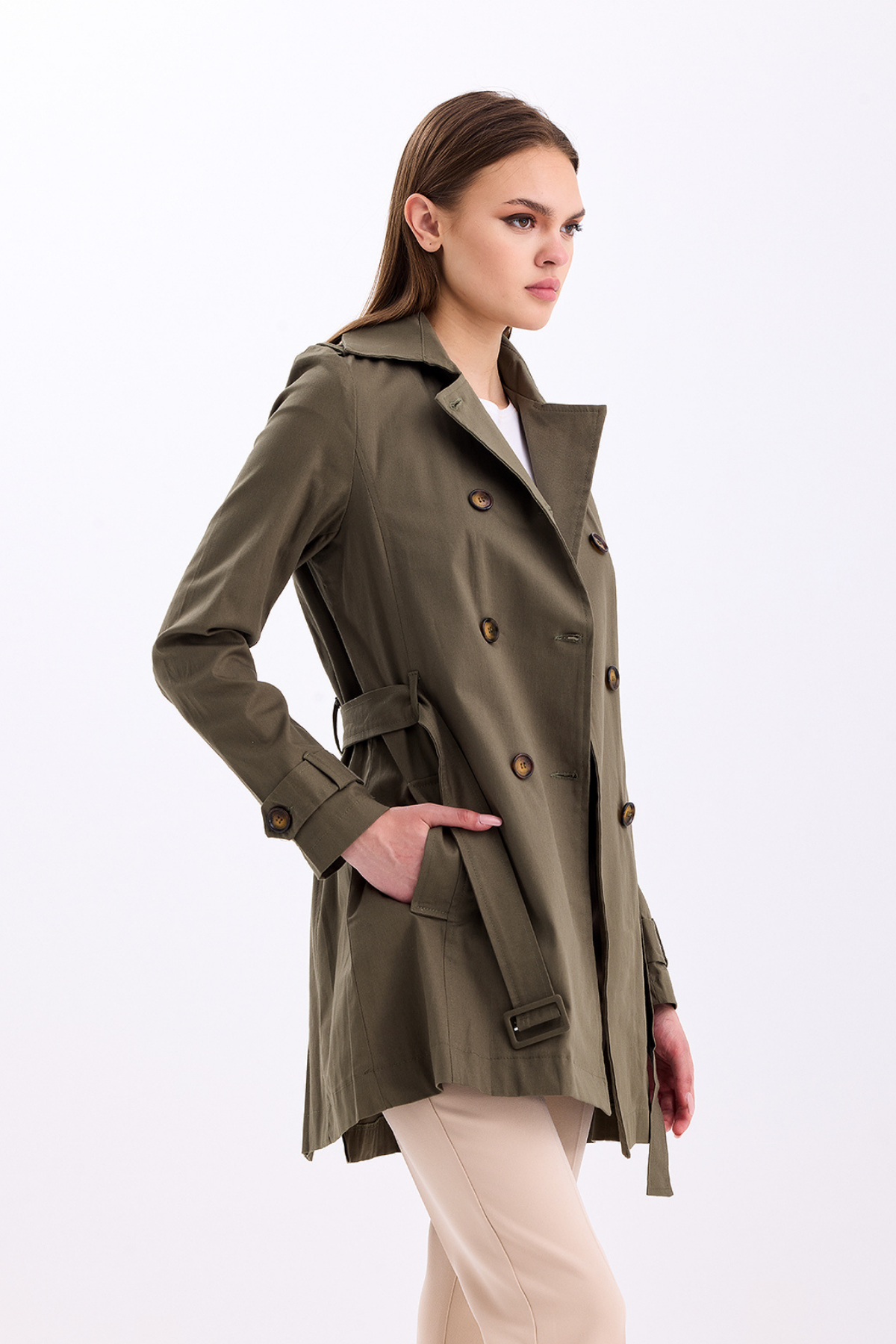 Pastelastore%20Esnek%20Pamuk%20Gabardin%20Kısa%20(80cm)%20Omuz%20Apoletli%20Kemerli%20Kadın%20Trençkot%201120