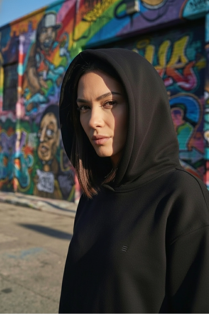 Pastelastore Pamuklu Kapüşonlu 3 İplik Şardonlu Kalın Oversize Sweatshirt