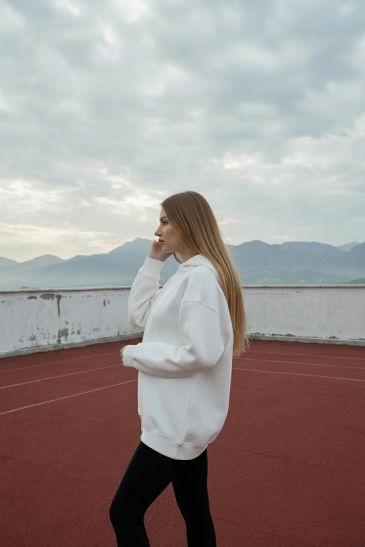 Pastelastore Pamuklu Kapüşonlu 3 İplik Şardonlu Kalın Oversize Sweatshirt