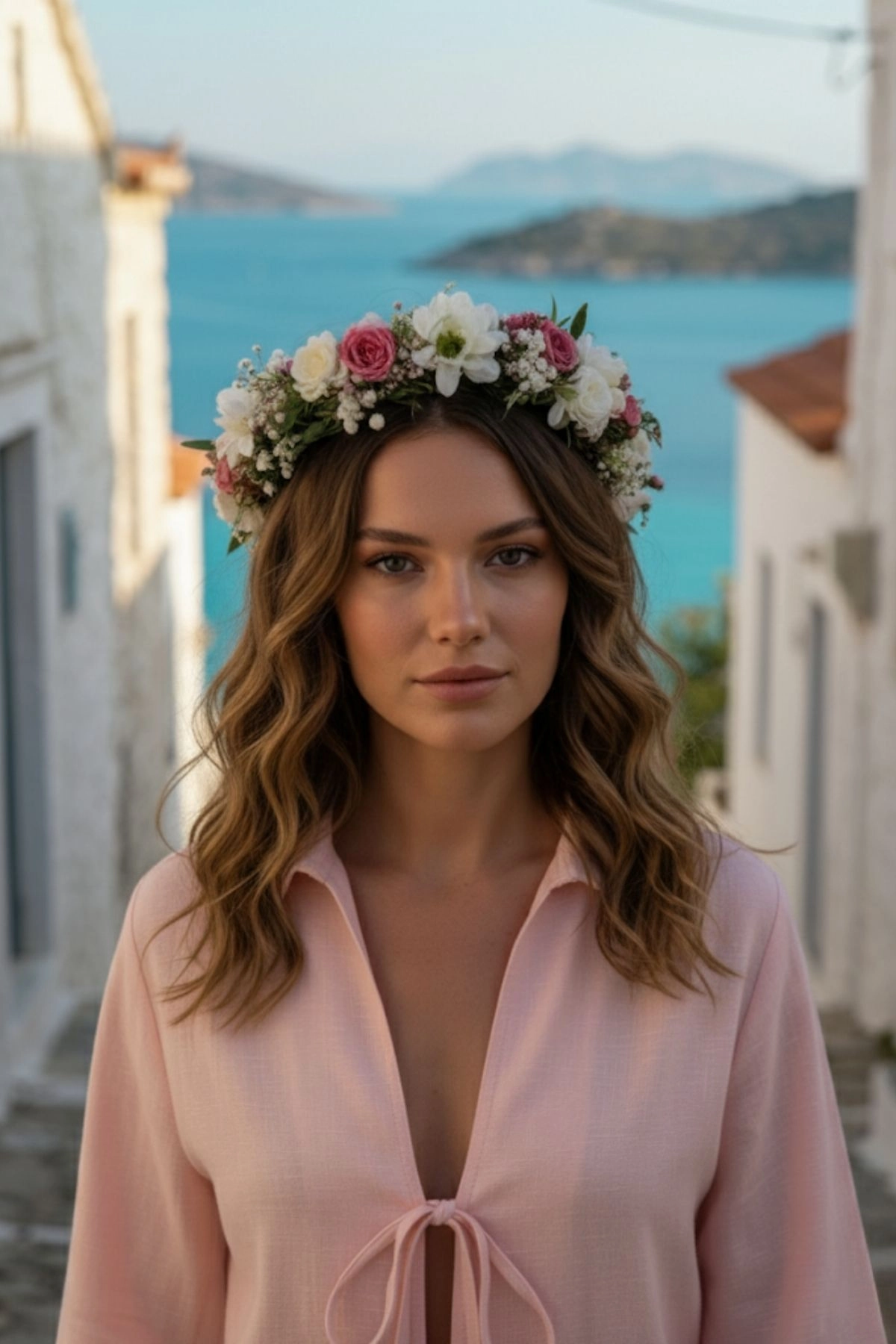 %100 Pamuk Keten Cepli Bağcıklı Kadın Kimono 1165 – Gömlek Yaka, Nefes Alan Kumaş