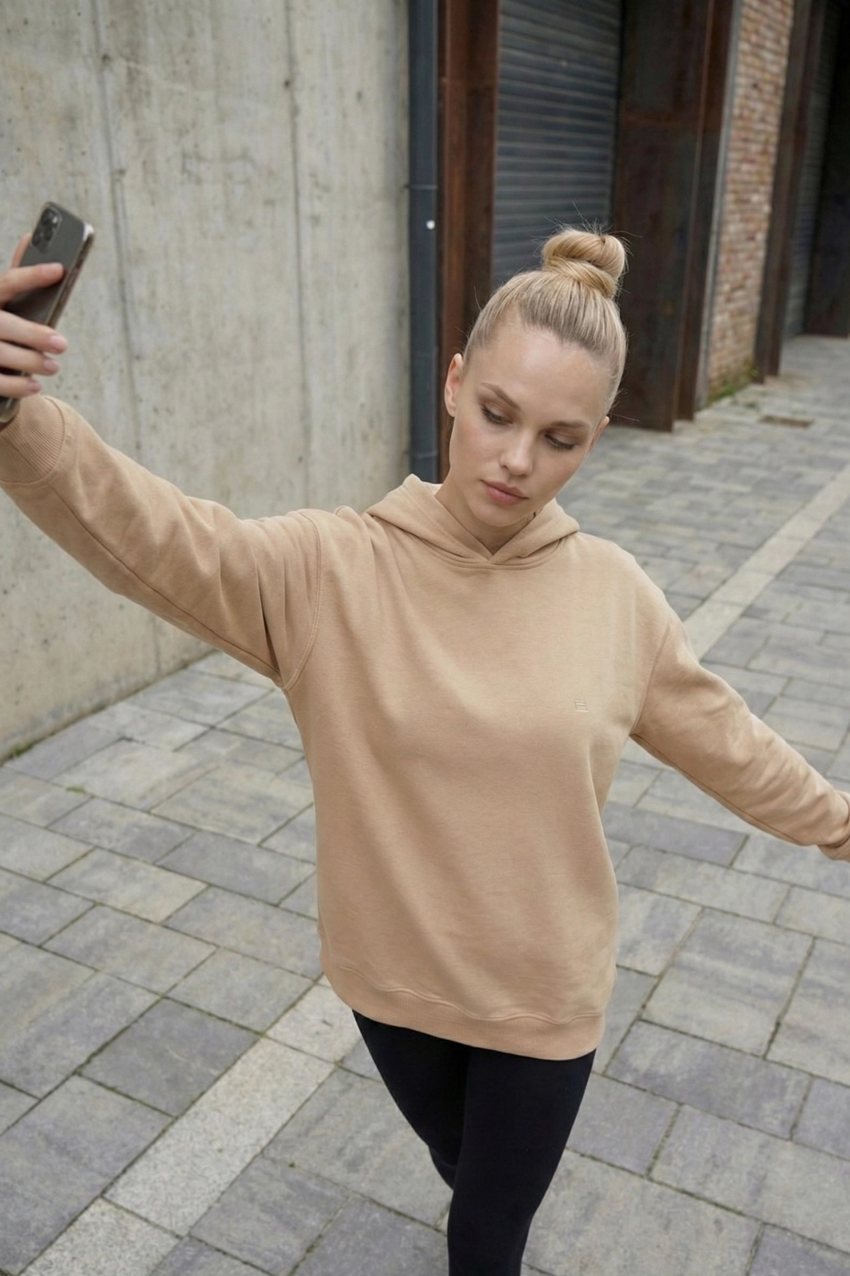 Pastelastore Pamuklu Kapüşonlu 2 İplik Baharlık Oversize Sweatshirt