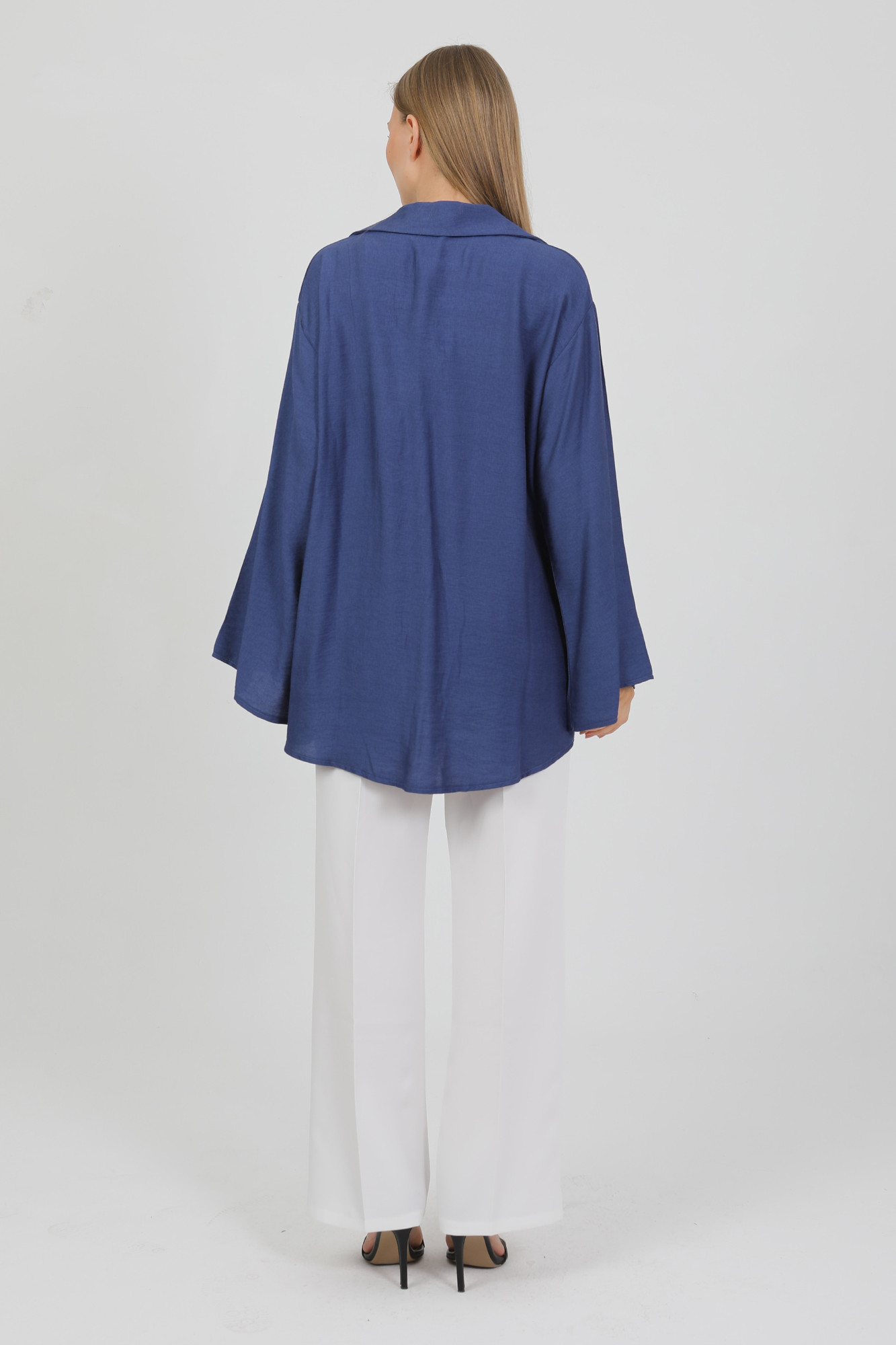 Doğal Viskon Kumaş Cepli Bağcıklı Kadın Kimono 1167 – Hafif, Dökümlü, Akışkan, Yazlık Model