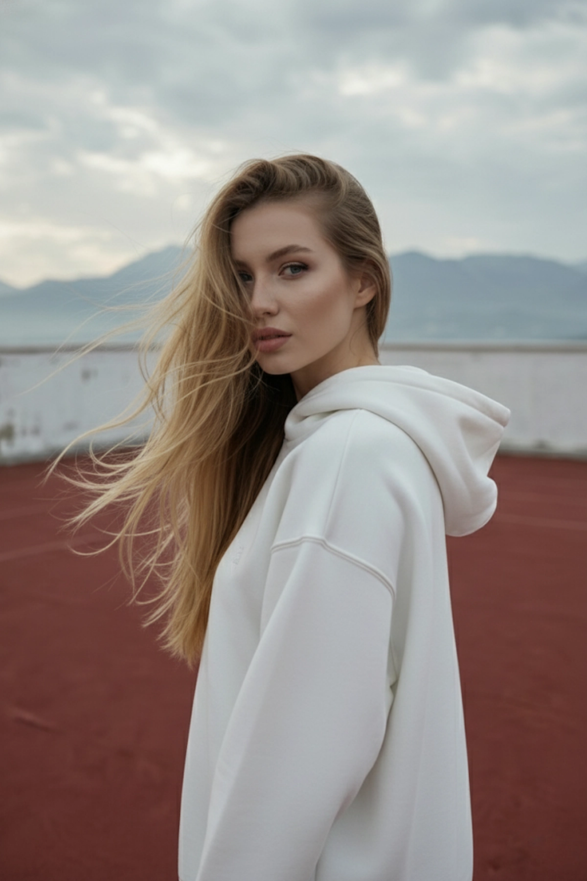 Pastelastore Pamuklu Kapüşonlu 3 İplik Şardonlu Kalın Oversize Sweatshirt