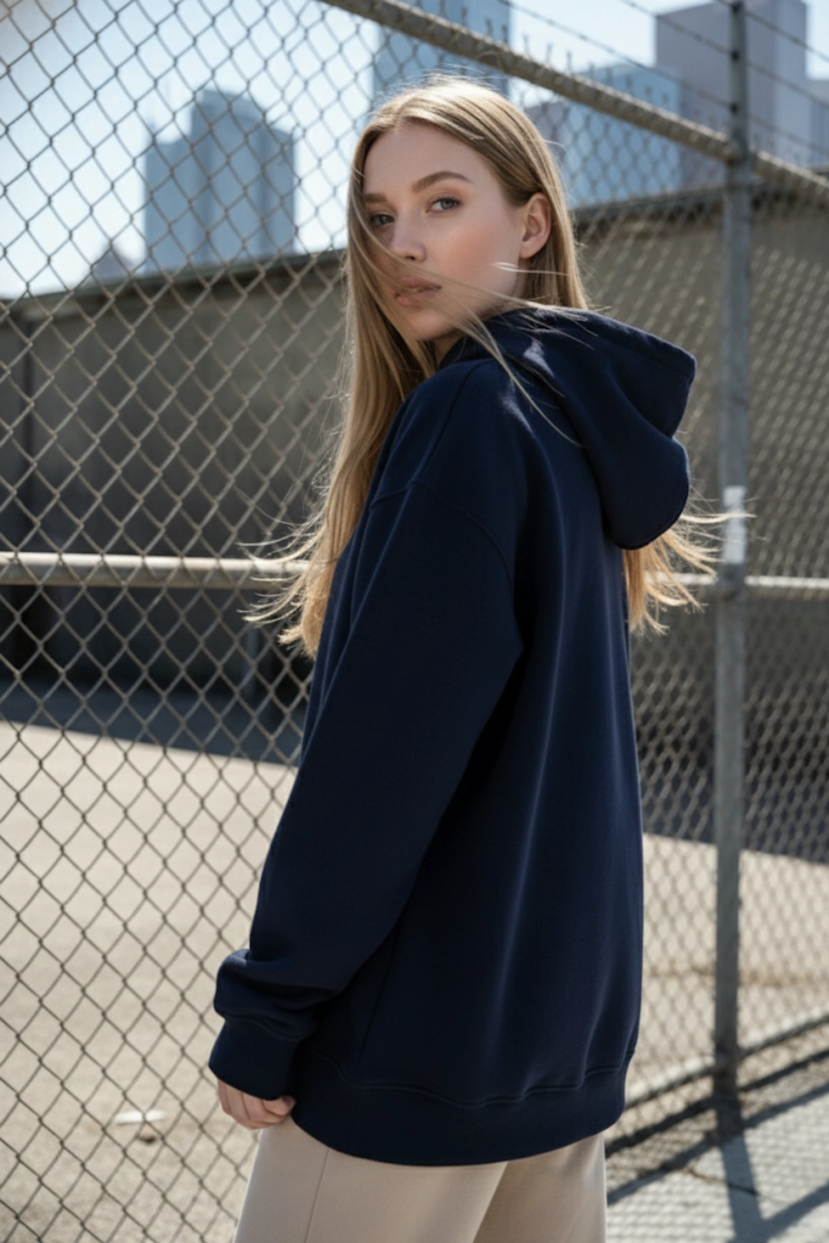 Pastelastore Pamuklu Kapüşonlu 3 İplik Şardonlu Kalın Oversize Sweatshirt