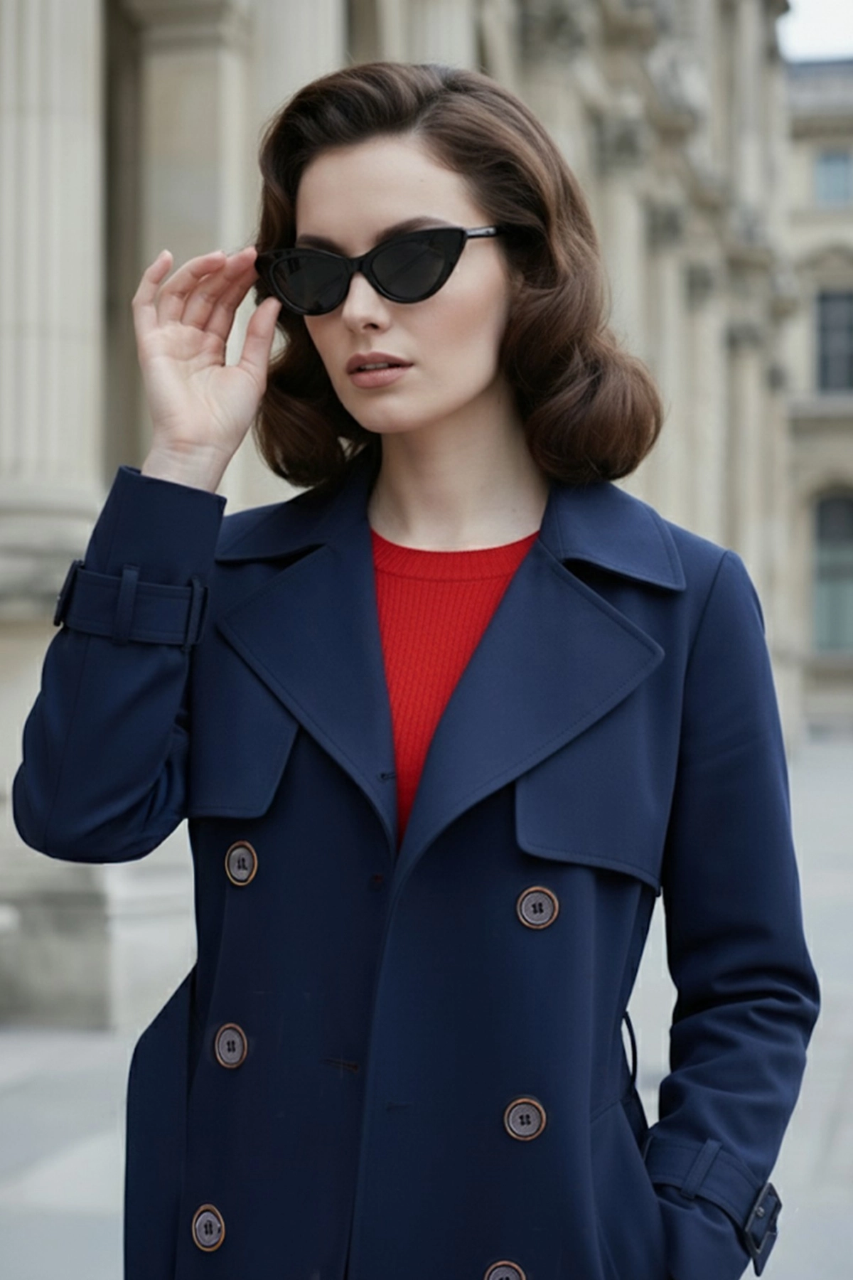  Pastelastore %100 Pamuk Gabardin Uzun (110cm) Astarlı Kemerli Kadın Trençkot 1111