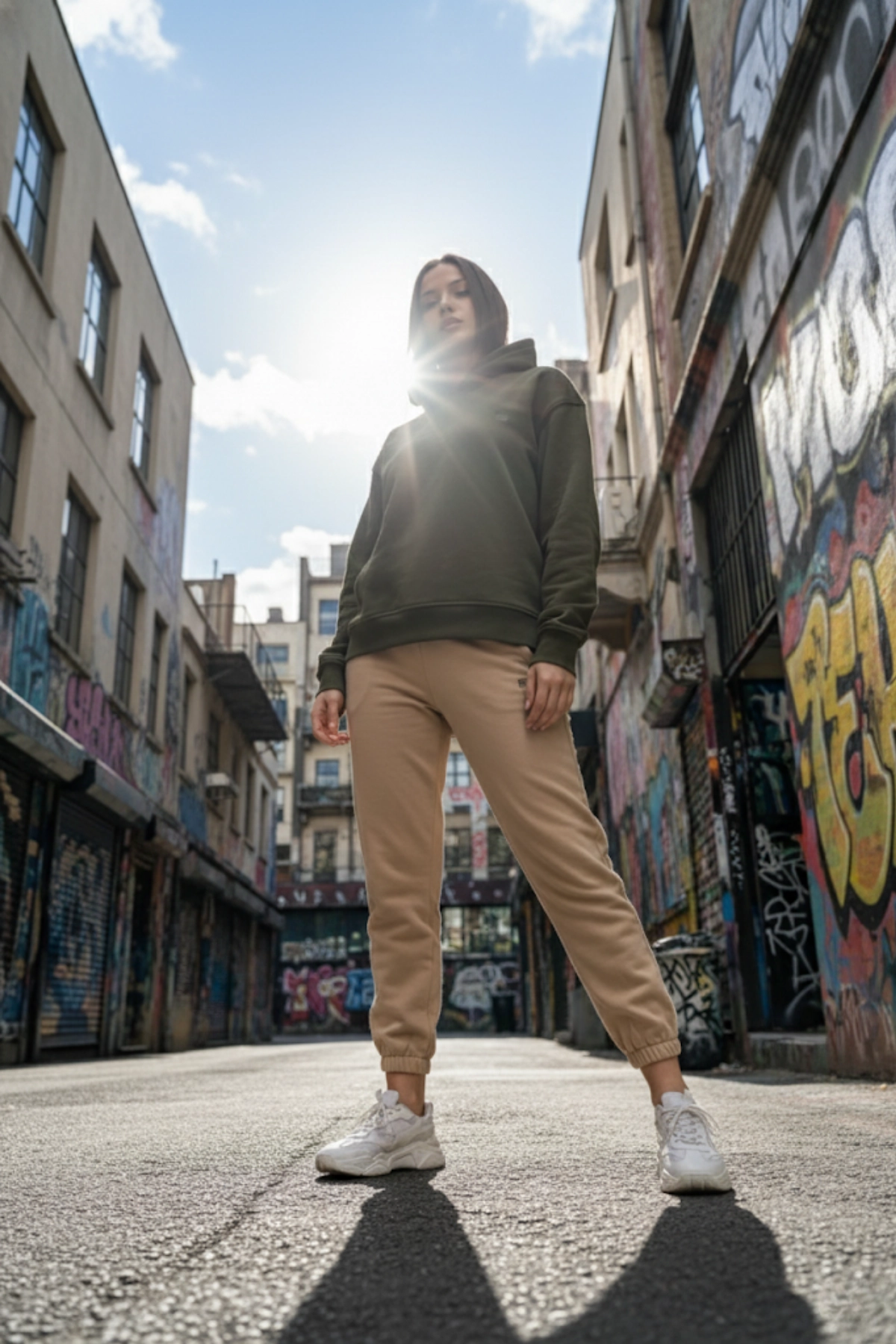 Pastelastore Pamuklu Kapüşonlu 3 İplik Şardonlu Kalın Oversize Sweatshirt