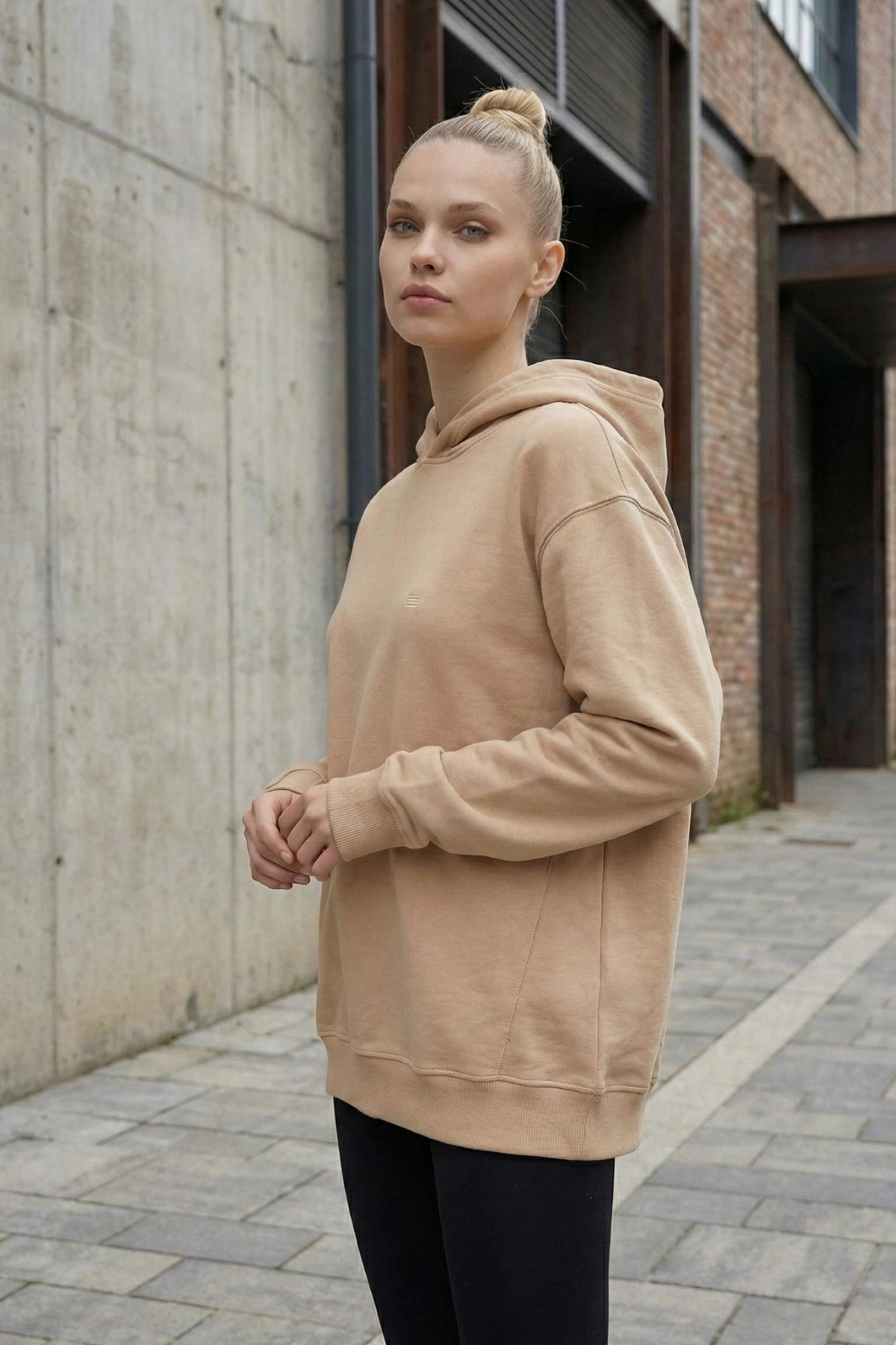 Pastelastore Pamuklu Kapüşonlu 2 İplik Baharlık Oversize Sweatshirt