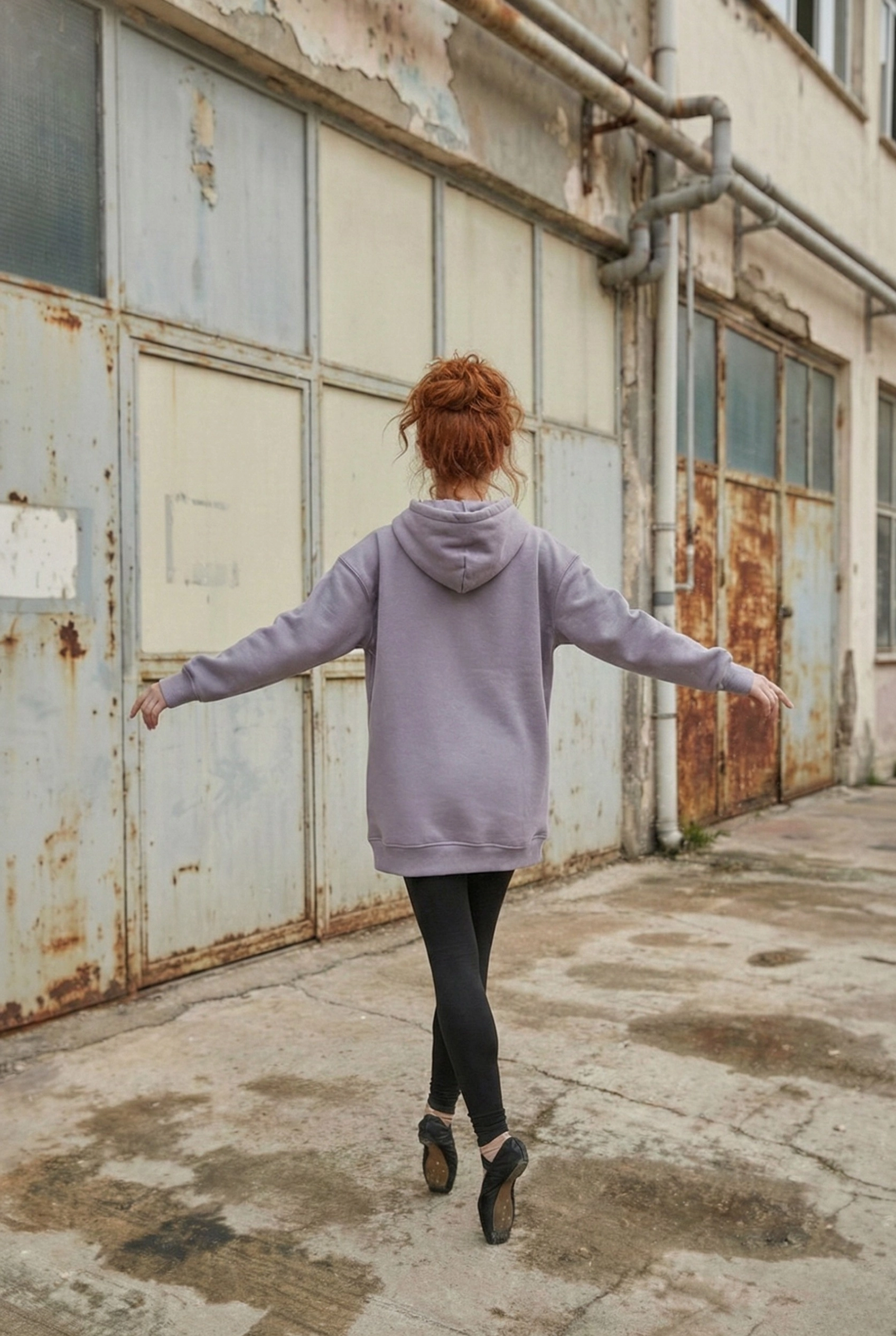 Pastelastore Pamuklu Kapüşonlu 3 İplik Şardonlu Kalın Oversize Sweatshirt