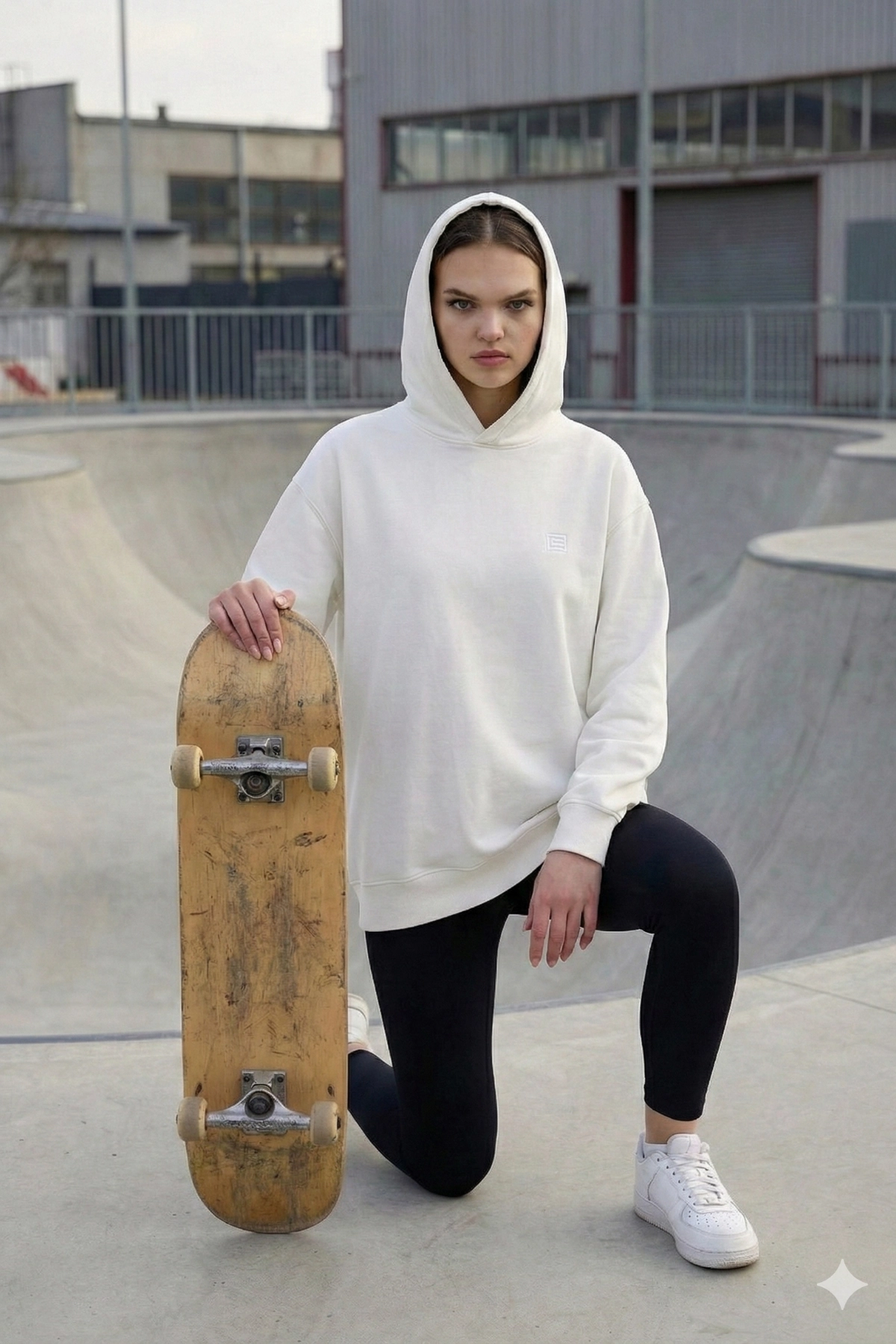 Pastelastore Pamuklu Kapüşonlu 2 İplik Baharlık Oversize Sweatshirt