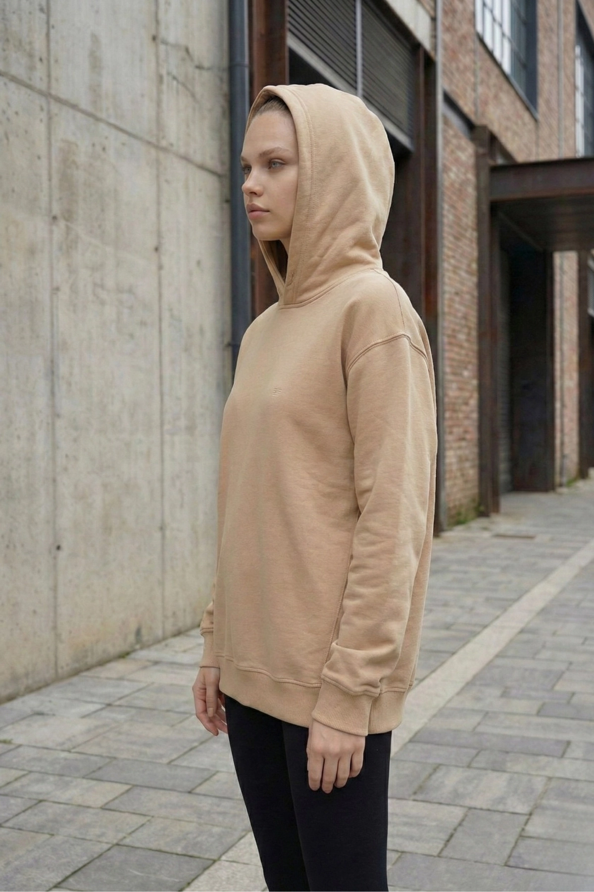 Pastelastore Pamuklu Kapüşonlu 2 İplik Baharlık Oversize Sweatshirt