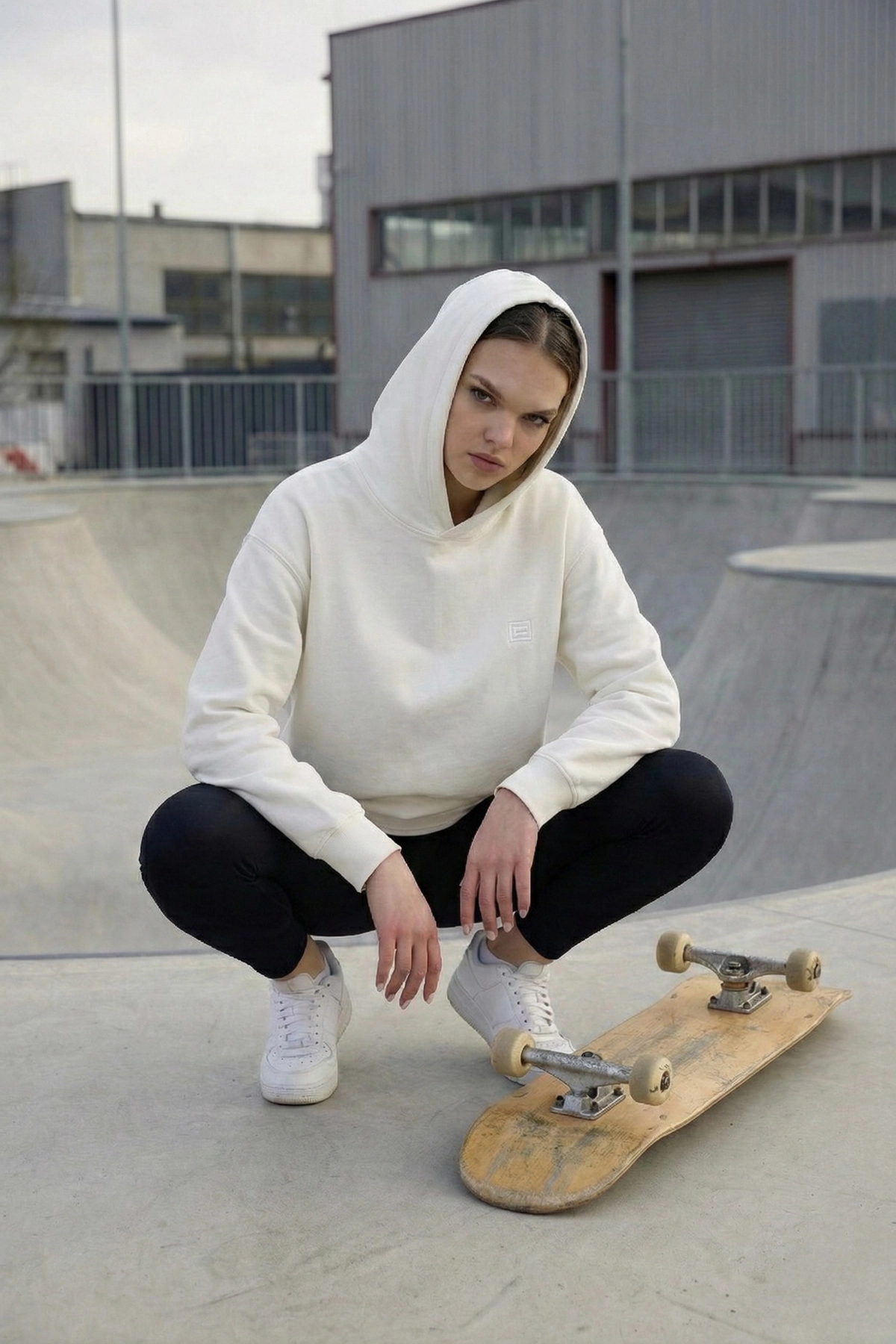 Pastelastore Pamuklu Kapüşonlu 2 İplik Baharlık Oversize Sweatshirt