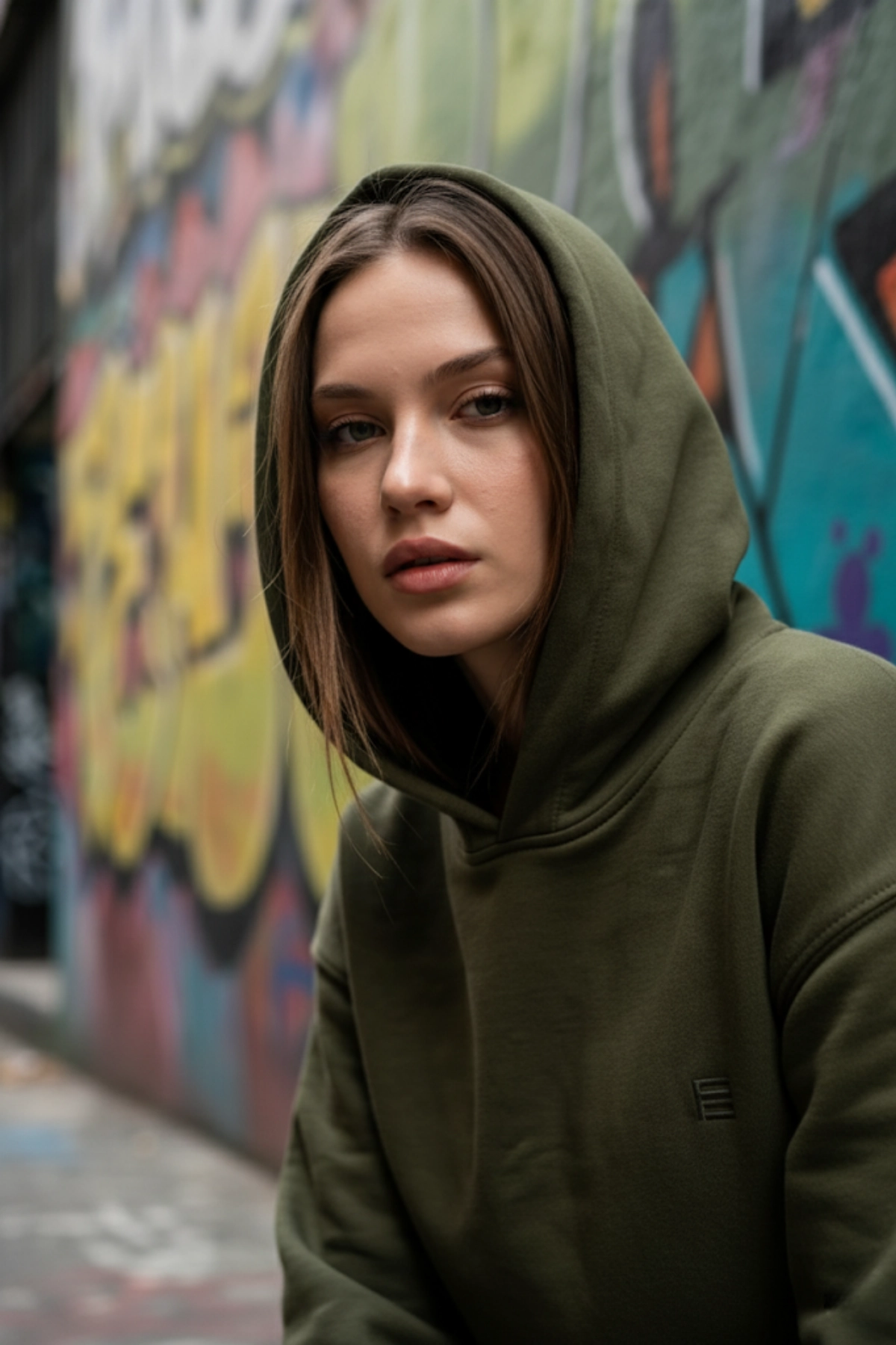 Pastelastore Pamuklu Kapüşonlu 3 İplik Şardonlu Kalın Oversize Sweatshirt