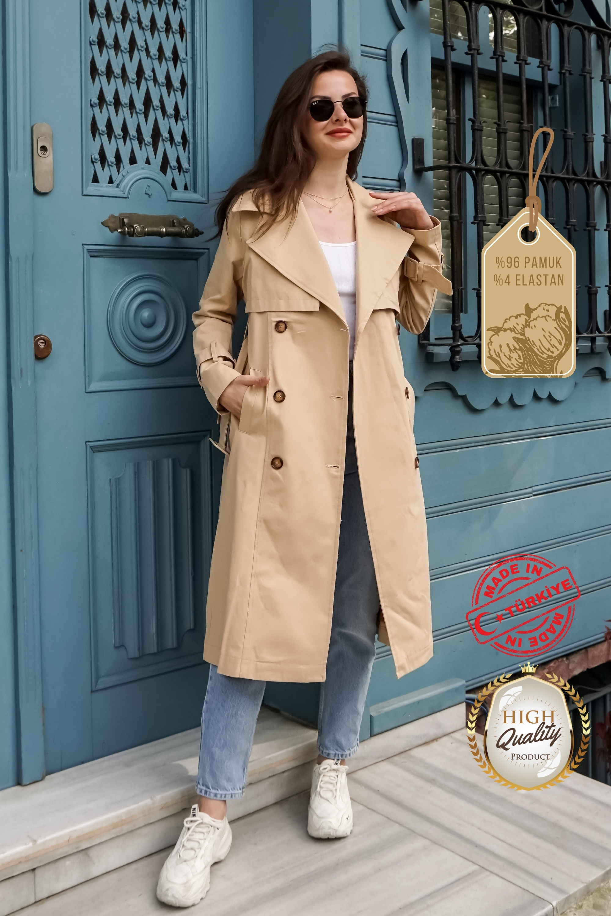 Pastelastore%20Esnek%20Pamuk%20Gabardin%20Uzun%20(110cm)%20Astarsız%20Kadın%20Trençkot%201117