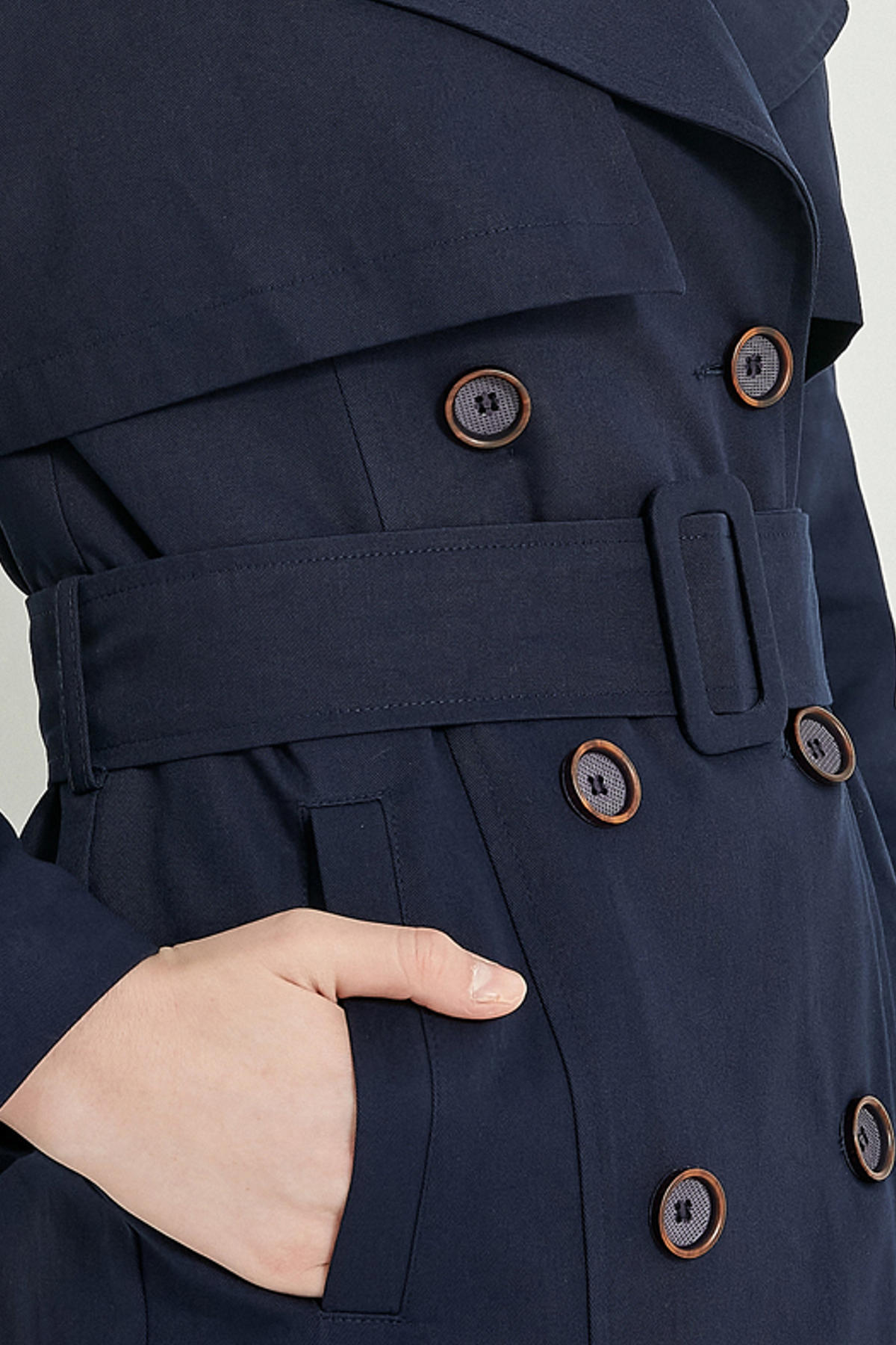 Trençkot İçin Tokalı Pamuk Gabardin Bel Kemeri (Sadece Bel Kemeridir)