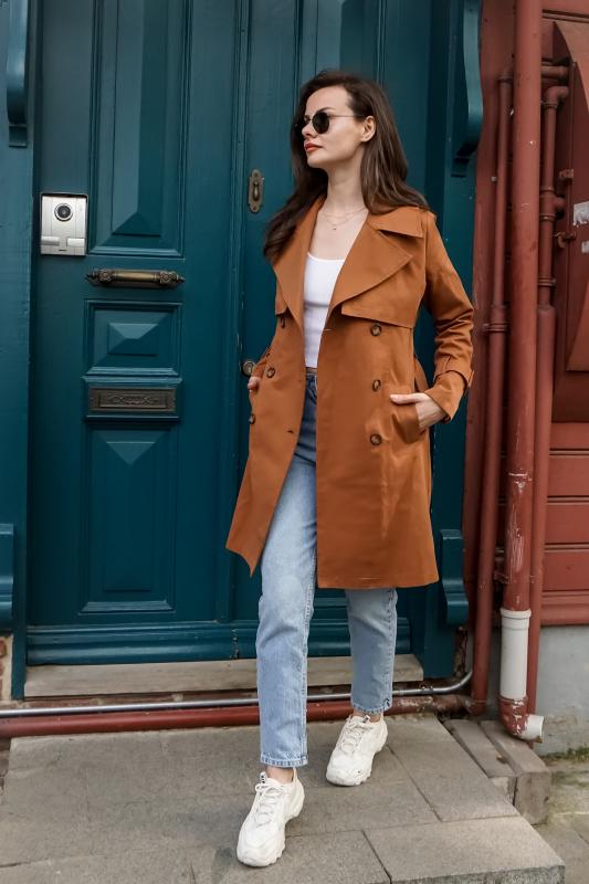 Pastelastore%20%100%20Pamuk%20Gabardin%20Midi%20(95cm)%20Astarlı%20Kemerli%20Kadın%20Trençkot%201113