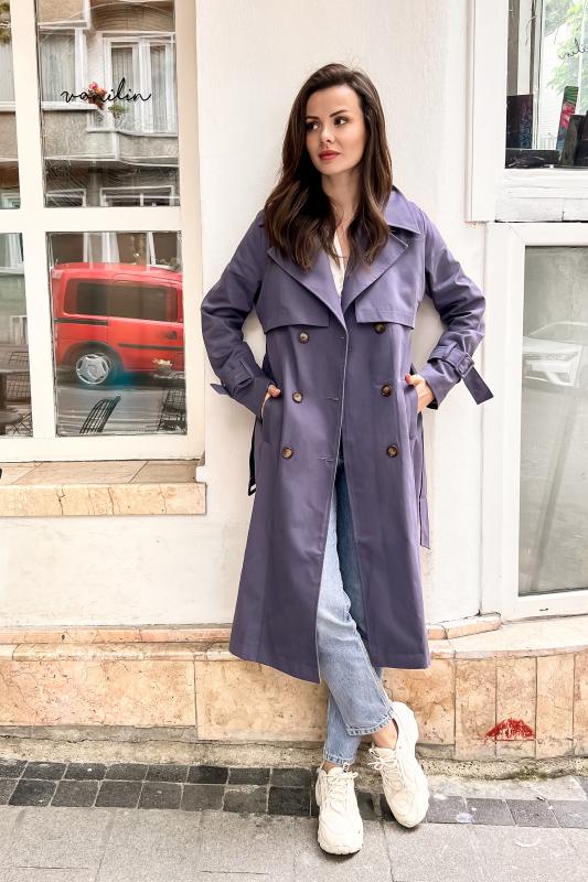 Pastelastore%20%100%20Pamuk%20Gabardin%20Uzun%20(110cm)%20Astarlı%20Kemerli%20Kadın%20Trençkot%201111