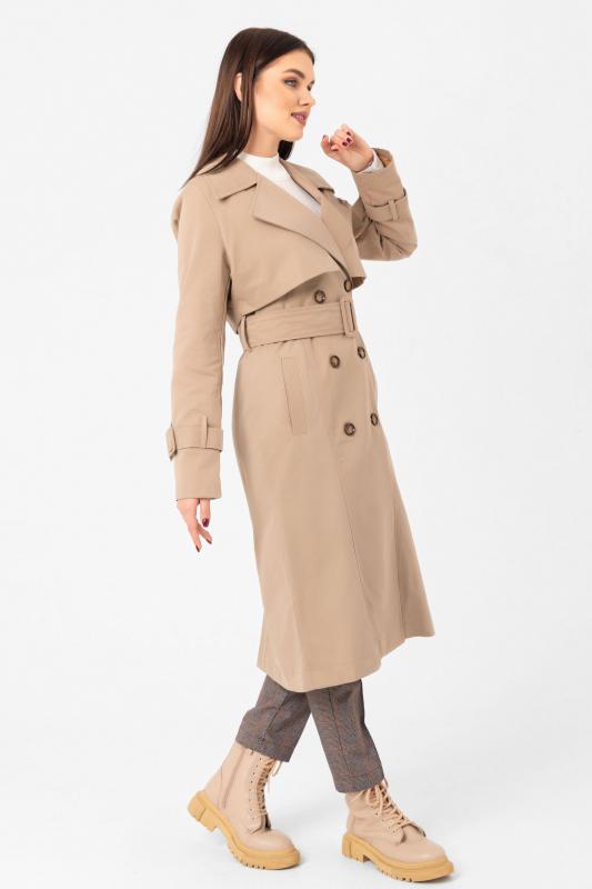 Pastelastore %100 Pamuk Gabardin Uzun (110cm) Astarlı Kemerli Kadın Trençkot 1111