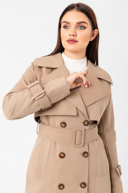 Pastelastore %100 Pamuk Gabardin Uzun (110cm) Astarlı Kemerli Kadın Trençkot 1111