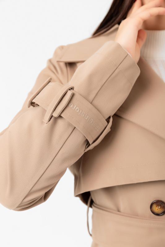 Pastelastore %100 Pamuk Gabardin Uzun (110cm) Astarlı Kemerli Kadın Trençkot 1111