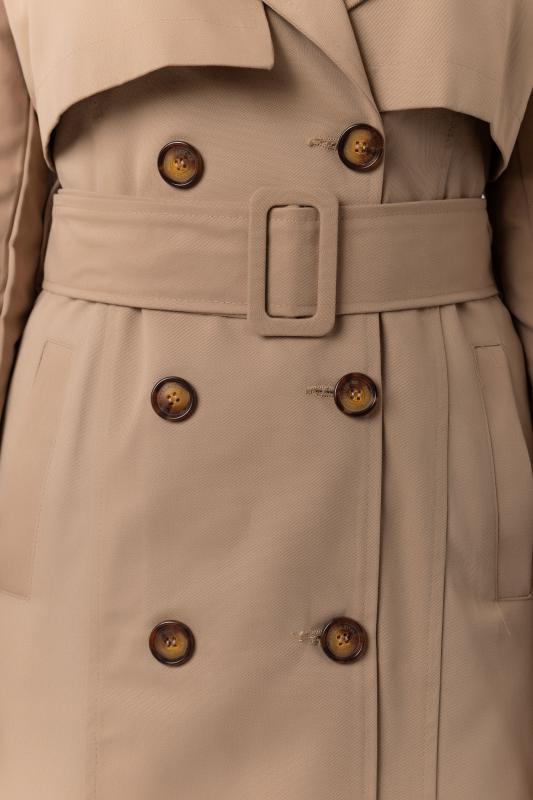 Pastelastore %100 Pamuk Gabardin Uzun (110cm) Astarlı Kemerli Kadın Trençkot 1111