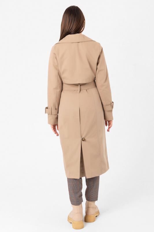 Pastelastore %100 Pamuk Gabardin Uzun (110cm) Astarlı Kemerli Kadın Trençkot 1111