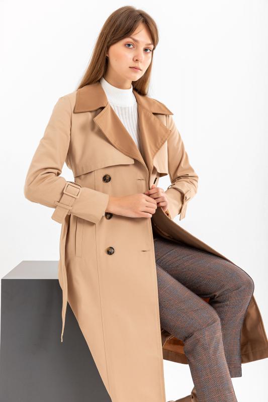 Pastelastore%20%100%20Pamuk%20Gabardin%20Uzun%20(110cm)%20Çift%20Renk%20Garnili%20Astarlı%20Kemerli%20Kadın%20Trençkot%201114