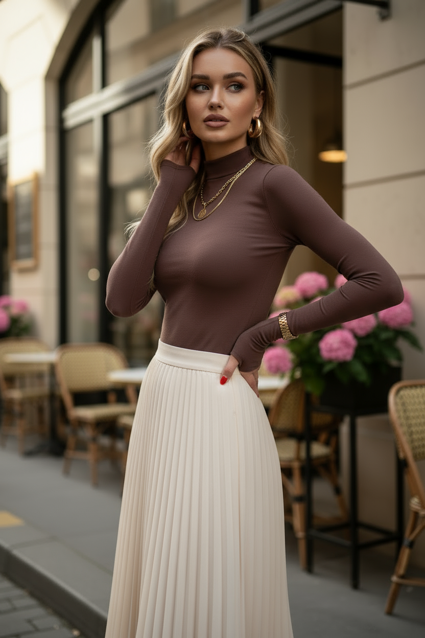 Parmak Geçmeli Kadın Body – Esnek Kumaş