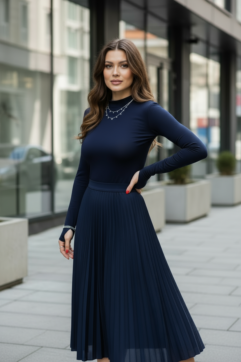 Parmak Geçmeli Kadın Body – Esnek Kumaş