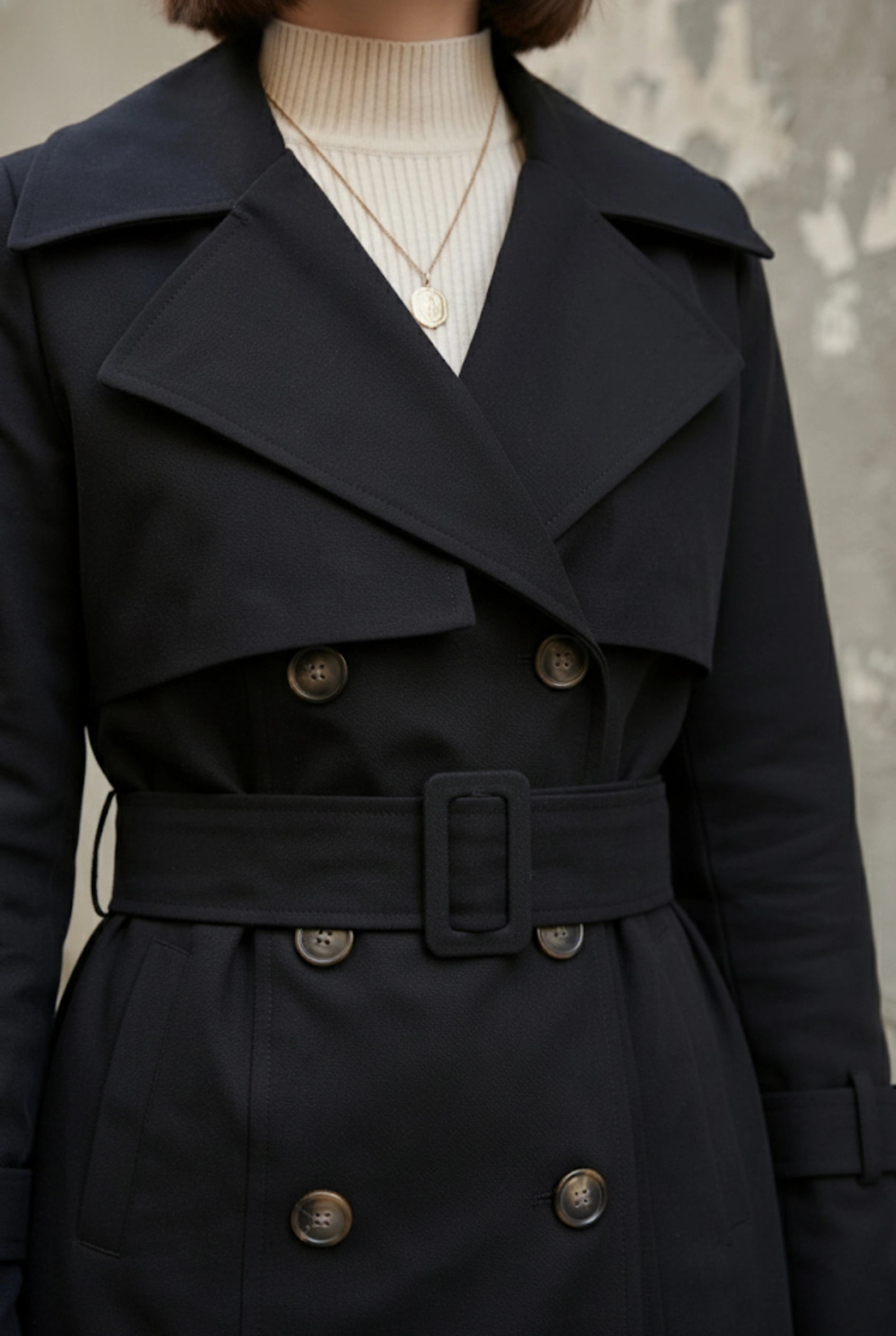  Pastelastore %100 Pamuk Gabardin Uzun (110cm) Astarlı Kemerli Kadın Trençkot 1111