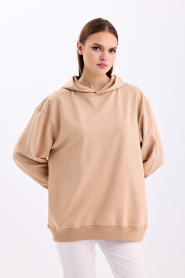 Pastelastore Pamuklu Kapüşonlu 2 İplik Baharlık Oversize Sweatshirt