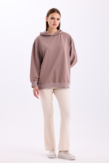 Pastelastore Pamuklu Kapüşonlu 2 İplik Baharlık Oversize Sweatshirt