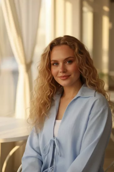 %100 Pamuk Keten Cepli Bağcıklı Kadın Kimono