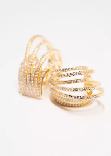 Random Circle Küpe – Altın Kaplama