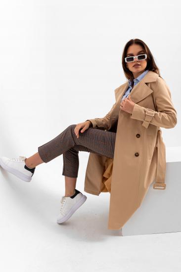 Pastelastore %100 Pamuk Gabardin Uzun (110cm) Astarlı Kemerli Kadın Trençkot 1111