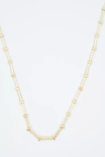 Chic Kolye - Zirkon Taşlı 14 Ayar Altın Kaplama