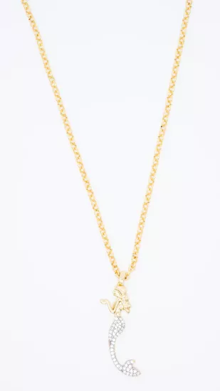 Mermaid Kolye Altın Kaplama, Denizkızı Figürlü