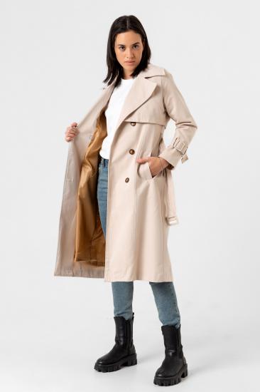 Pastelastore %100 Pamuk Gabardin Uzun (110cm) Astarlı Kemerli Kadın Trençkot 1111